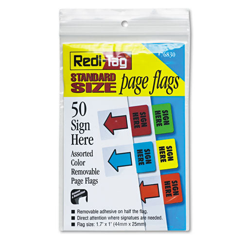 Redi-Tag® wholesale. Removable Page Flags, Green-yellow-red-blue-orange, 10-color, 50-pack. HSD Wholesale: Janitorial Supplies, Breakroom Supplies, Office Supplies.