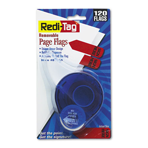 Redi-Tag® wholesale. Arrow Message Page Flags In Dispenser, "sign Here", Red, 120-dispenser. HSD Wholesale: Janitorial Supplies, Breakroom Supplies, Office Supplies.