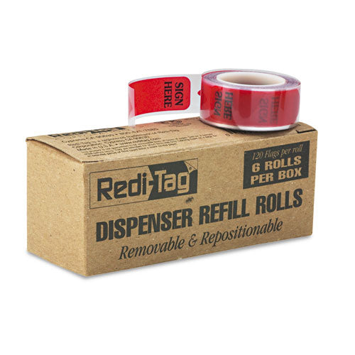 Redi-Tag® wholesale. Arrow Message Page Flag Refills, "sign Here", 6 Rolls Of 120 Flags-box. HSD Wholesale: Janitorial Supplies, Breakroom Supplies, Office Supplies.