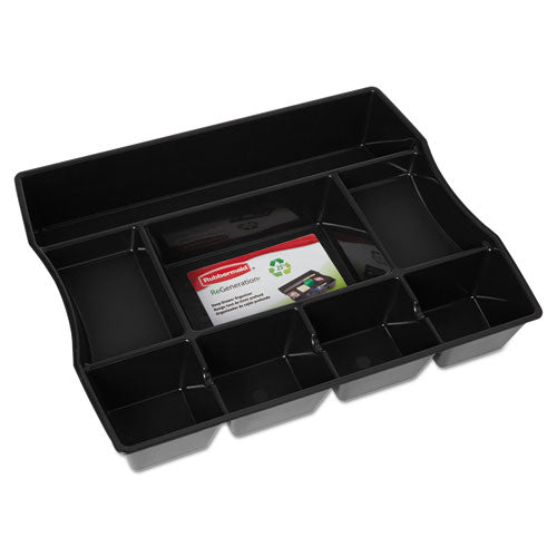 Rubbermaid® wholesale. Rubbermaid® Nine-compartment Deep Drawer Organizer, Plastic, 14 7-8 X 11 7-8 X 2 1-2, Black. HSD Wholesale: Janitorial Supplies, Breakroom Supplies, Office Supplies.