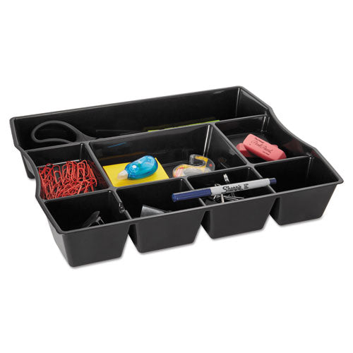 Rubbermaid® wholesale. Rubbermaid® Nine-compartment Deep Drawer Organizer, Plastic, 14 7-8 X 11 7-8 X 2 1-2, Black. HSD Wholesale: Janitorial Supplies, Breakroom Supplies, Office Supplies.