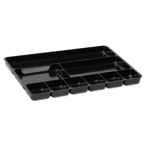 Rubbermaid® wholesale. Rubbermaid® Regeneration Nine-section Drawer Organizer, Plastic, Black. HSD Wholesale: Janitorial Supplies, Breakroom Supplies, Office Supplies.