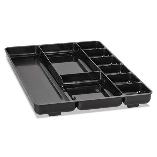 Rubbermaid® wholesale. Rubbermaid® Regeneration Nine-section Drawer Organizer, Plastic, Black. HSD Wholesale: Janitorial Supplies, Breakroom Supplies, Office Supplies.