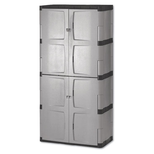 Rubbermaid® wholesale. Rubbermaid® Double-door Storage Cabinet - Base-top, 36w X 18d X 72h, Gray-black. HSD Wholesale: Janitorial Supplies, Breakroom Supplies, Office Supplies.