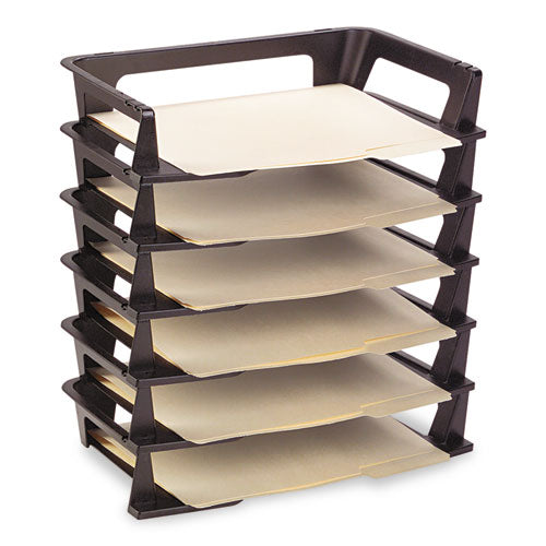 Rubbermaid® wholesale. Rubbermaid® Regeneration Recycled Plastic Letter Tray, 6 Sections, Letter Size Files, 9.13" X 15.25" X 2.75", Black. HSD Wholesale: Janitorial Supplies, Breakroom Supplies, Office Supplies.