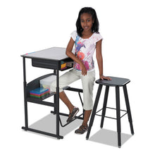 Load image into Gallery viewer, Safco® wholesale. SAFCO Alphabetter Adjustable-height Student Stool, Supports Up To 250 Lbs., Black Seat-black Back, Black Base. HSD Wholesale: Janitorial Supplies, Breakroom Supplies, Office Supplies.