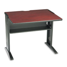 Load image into Gallery viewer, Safco® wholesale. SAFCO Computer Desk With Reversible Top, 35.5&quot; X 28&quot; X 30&quot;, Mahogany-medium Oak-black. HSD Wholesale: Janitorial Supplies, Breakroom Supplies, Office Supplies.