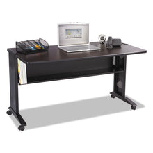 Load image into Gallery viewer, Safco® wholesale. SAFCO Mobile Computer Desk With Reversible Top, 53.5&quot; X 28&quot; X 30&quot;, Mahogany-medium Oak-black. HSD Wholesale: Janitorial Supplies, Breakroom Supplies, Office Supplies.