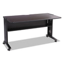 Safco® wholesale. SAFCO Mobile Computer Desk With Reversible Top, 53.5" X 28" X 30", Mahogany-medium Oak-black. HSD Wholesale: Janitorial Supplies, Breakroom Supplies, Office Supplies.