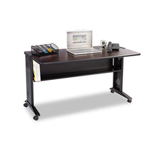 Load image into Gallery viewer, Safco® wholesale. SAFCO Mobile Computer Desk With Reversible Top, 53.5&quot; X 28&quot; X 30&quot;, Mahogany-medium Oak-black. HSD Wholesale: Janitorial Supplies, Breakroom Supplies, Office Supplies.