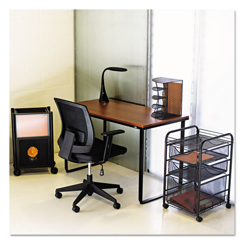 Safco® wholesale. SAFCO Steel Desk, 47.25" X 24" X 28.75", Cherry-black. HSD Wholesale: Janitorial Supplies, Breakroom Supplies, Office Supplies.