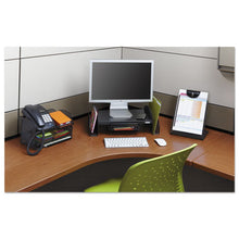 Load image into Gallery viewer, Safco® wholesale. SAFCO Onyx Mesh Monitor Stand, 19.25&quot; X 11.25&quot; X 6.25&quot;, Black. HSD Wholesale: Janitorial Supplies, Breakroom Supplies, Office Supplies.