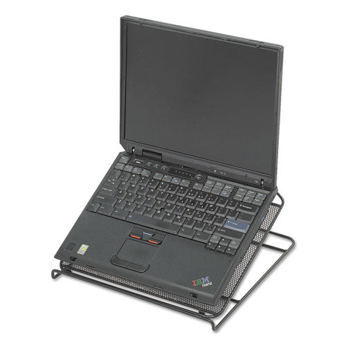 Safco® wholesale. SAFCO Onyx Mesh Laptop Stand, 12.25" X 12.25" X 2", Black. HSD Wholesale: Janitorial Supplies, Breakroom Supplies, Office Supplies.