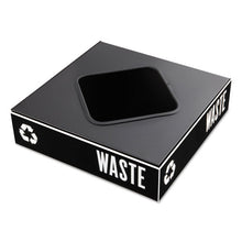 Load image into Gallery viewer, Safco® wholesale. SAFCO Public Square Recycling Container Lid, Square Opening, 15.25 X 15.25 X 2, Black. HSD Wholesale: Janitorial Supplies, Breakroom Supplies, Office Supplies.