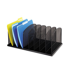 Load image into Gallery viewer, Safco® wholesale. SAFCO Onyx Mesh Desk Organizer With Upright Sections, 8 Sections, Letter To Legal Size Files, 19.5&quot; X 11.5&quot; X 8.25&quot;, Black. HSD Wholesale: Janitorial Supplies, Breakroom Supplies, Office Supplies.