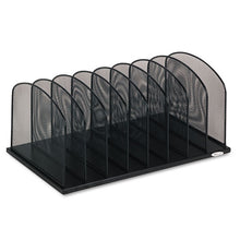 Load image into Gallery viewer, Safco® wholesale. SAFCO Onyx Mesh Desk Organizer With Upright Sections, 8 Sections, Letter To Legal Size Files, 19.5&quot; X 11.5&quot; X 8.25&quot;, Black. HSD Wholesale: Janitorial Supplies, Breakroom Supplies, Office Supplies.