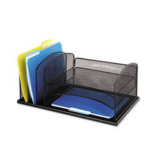 Load image into Gallery viewer, Safco® wholesale. SAFCO Onyx Desk Organizer With Three Horizontal And Three Upright Sections, Letter Size Files, 19.5&quot; X 11.5&quot; X 8.25&quot;, Black. HSD Wholesale: Janitorial Supplies, Breakroom Supplies, Office Supplies.