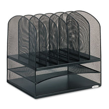 Load image into Gallery viewer, Safco® wholesale. SAFCO Onyx Mesh Desk Organizer With Two Horizontal And Six Upright Sections, Letter Size Files, 13.25&quot; X 11.5&quot; X 13&quot;, Black. HSD Wholesale: Janitorial Supplies, Breakroom Supplies, Office Supplies.