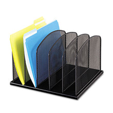 Load image into Gallery viewer, Safco® wholesale. SAFCO Onyx Mesh Desk Organizer With Upright Sections, 5 Sections, Letter To Legal Size Files, 12.5&quot; X 11.25&quot; X 8.25&quot;, Black. HSD Wholesale: Janitorial Supplies, Breakroom Supplies, Office Supplies.