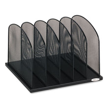 Load image into Gallery viewer, Safco® wholesale. SAFCO Onyx Mesh Desk Organizer With Upright Sections, 5 Sections, Letter To Legal Size Files, 12.5&quot; X 11.25&quot; X 8.25&quot;, Black. HSD Wholesale: Janitorial Supplies, Breakroom Supplies, Office Supplies.