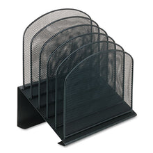 Load image into Gallery viewer, Safco® wholesale. SAFCO Onyx Mesh Desk Organizer With Tiered Sections, 5 Sections, Letter To Legal Size Files, 11.25&quot; X 7.25&quot; X 12&quot;, Black. HSD Wholesale: Janitorial Supplies, Breakroom Supplies, Office Supplies.