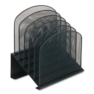 Safco® wholesale. SAFCO Onyx Mesh Desk Organizer With Tiered Sections, 5 Sections, Letter To Legal Size Files, 11.25" X 7.25" X 12", Black. HSD Wholesale: Janitorial Supplies, Breakroom Supplies, Office Supplies.