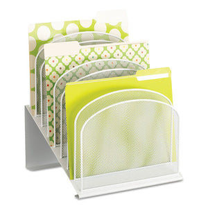 Safco® wholesale. SAFCO Onyx Mesh Desk Organizer With Tiered Sections, 8 Sections, Letter To Legal Size Files, 11.75" X 10.75" X 14", White. HSD Wholesale: Janitorial Supplies, Breakroom Supplies, Office Supplies.