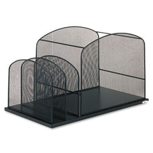 Load image into Gallery viewer, Safco® wholesale. SAFCO Onyx Mesh Desktop Hanging File With Two Upright Sections, 3 Sections, Letter Size, 11.5&quot; Long, Black. HSD Wholesale: Janitorial Supplies, Breakroom Supplies, Office Supplies.