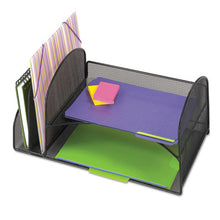 Load image into Gallery viewer, Safco® wholesale. SAFCO Desk Organizer, Two Vertical-two Horizontal Sections, 17 X 10 3-4 X 7 3-4, Black. HSD Wholesale: Janitorial Supplies, Breakroom Supplies, Office Supplies.