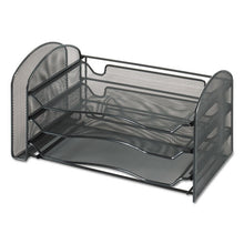 Load image into Gallery viewer, Safco® wholesale. Mesh Desk Organizer, 1 Vertical-3 Horizontal Sections, 16 1-4 X 9 X 8, Black. HSD Wholesale: Janitorial Supplies, Breakroom Supplies, Office Supplies.