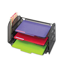 Load image into Gallery viewer, Safco® wholesale. Mesh Desk Organizer, 1 Vertical-3 Horizontal Sections, 16 1-4 X 9 X 8, Black. HSD Wholesale: Janitorial Supplies, Breakroom Supplies, Office Supplies.