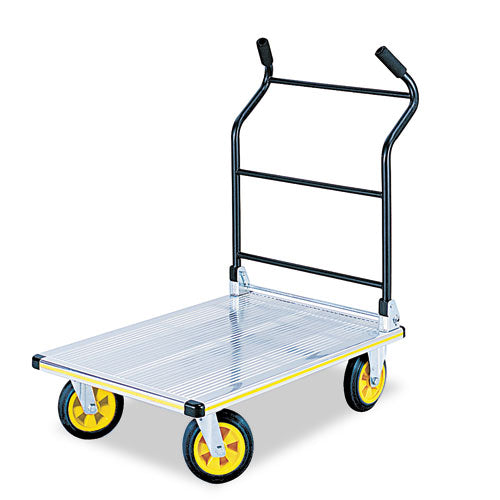 Safco® wholesale. SAFCO Stow-away Platform Truck, 1,000 Lb Capacity, 24 X 39 X 40, Aluminum-black. HSD Wholesale: Janitorial Supplies, Breakroom Supplies, Office Supplies.