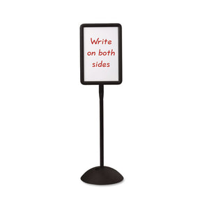 Safco® wholesale. SAFCO Double Sided Sign, Magnetic-dry Erase Steel, 18 X 18, White, Black Frame. HSD Wholesale: Janitorial Supplies, Breakroom Supplies, Office Supplies.