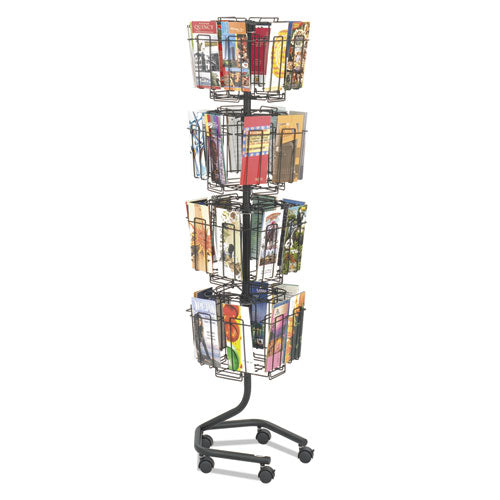 Safco® wholesale. SAFCO Wire Rotary Display Racks, 32 Compartments, 15w X 15d X 60h, Charcoal. HSD Wholesale: Janitorial Supplies, Breakroom Supplies, Office Supplies.