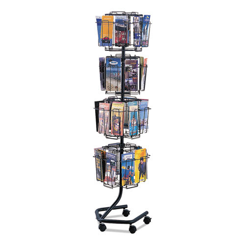 Safco® wholesale. SAFCO Wire Rotary Display Racks, 32 Compartments, 15w X 15d X 60h, Charcoal. HSD Wholesale: Janitorial Supplies, Breakroom Supplies, Office Supplies.