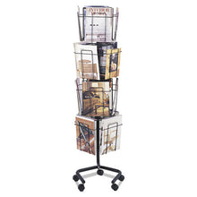 Load image into Gallery viewer, Safco® wholesale. SAFCO Wire Rotary Display Racks, 16 Compartments, 15w X 15d X 60h, Charcoal. HSD Wholesale: Janitorial Supplies, Breakroom Supplies, Office Supplies.