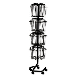 Safco® wholesale. SAFCO Wire Rotary Display Racks, 16 Compartments, 15w X 15d X 60h, Charcoal. HSD Wholesale: Janitorial Supplies, Breakroom Supplies, Office Supplies.