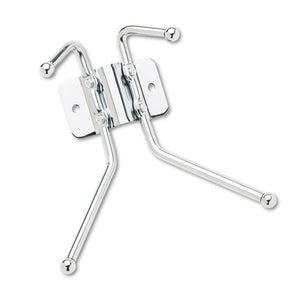 Safco® wholesale. SAFCO Metal Wall Rack, Two Ball-tipped Double-hooks, 6.5w X 3d X 7h, Chrome Metal. HSD Wholesale: Janitorial Supplies, Breakroom Supplies, Office Supplies.