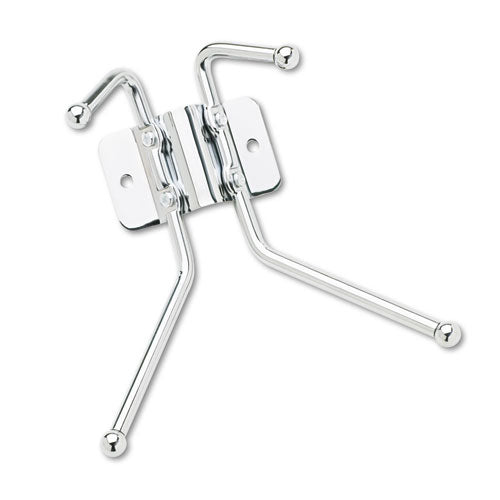 Safco® wholesale. SAFCO Metal Wall Rack, Two Ball-tipped Double-hooks, 6.5w X 3d X 7h, Chrome Metal. HSD Wholesale: Janitorial Supplies, Breakroom Supplies, Office Supplies.