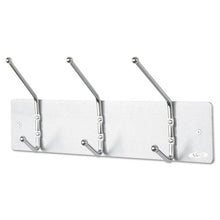 Load image into Gallery viewer, Safco® wholesale. SAFCO Metal Wall Rack, Three Ball-tipped Double-hooks, 18w X 3.75d X 7h, Satin Metal. HSD Wholesale: Janitorial Supplies, Breakroom Supplies, Office Supplies.