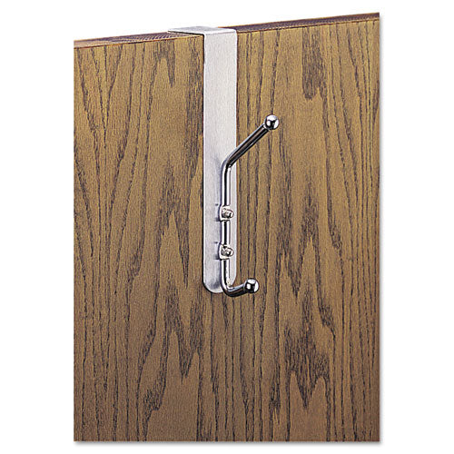 Safco® wholesale. SAFCO Over-the-door Double Coat Hook, Chrome-plated Steel, Satin Aluminum Base. HSD Wholesale: Janitorial Supplies, Breakroom Supplies, Office Supplies.