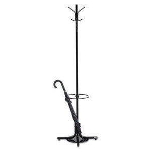 Safco® wholesale. Metal Costumer W-umbrella Holder, Four Ball-tipped Double-hooks, 21w X 21d X 70h, Black. HSD Wholesale: Janitorial Supplies, Breakroom Supplies, Office Supplies.