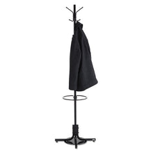 Load image into Gallery viewer, Safco® wholesale. Metal Costumer W-umbrella Holder, Four Ball-tipped Double-hooks, 21w X 21d X 70h, Black. HSD Wholesale: Janitorial Supplies, Breakroom Supplies, Office Supplies.