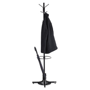 Safco® wholesale. Metal Costumer W-umbrella Holder, Four Ball-tipped Double-hooks, 21w X 21d X 70h, Black. HSD Wholesale: Janitorial Supplies, Breakroom Supplies, Office Supplies.