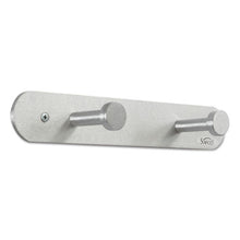 Load image into Gallery viewer, Safco® wholesale. SAFCO Nail Head Wall Coat Rack, Two Hooks, Metal, 12w X 2.75d X 2h, Satin. HSD Wholesale: Janitorial Supplies, Breakroom Supplies, Office Supplies.