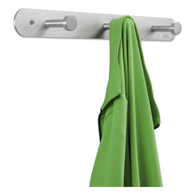 Load image into Gallery viewer, Safco® wholesale. SAFCO Nail Head Wall Coat Rack, Three Hooks, Metal, 18w X 2.75d X 2h, Satin. HSD Wholesale: Janitorial Supplies, Breakroom Supplies, Office Supplies.