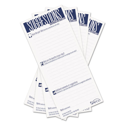 Safco® wholesale. SAFCO Suggestion Box Cards, 3-1-2 X 8, White, 25 Cards-pack. HSD Wholesale: Janitorial Supplies, Breakroom Supplies, Office Supplies.