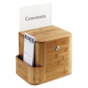 Safco® wholesale. SAFCO Bamboo Suggestion Box, 10 X 8 X 14, Natural. HSD Wholesale: Janitorial Supplies, Breakroom Supplies, Office Supplies.