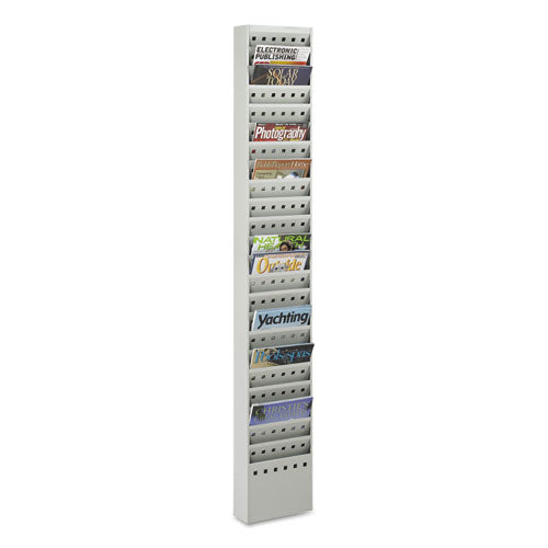 Safco® wholesale. SAFCO Steel Magazine Rack, 23 Compartments, 10w X 4d X 65.5h, Gray. HSD Wholesale: Janitorial Supplies, Breakroom Supplies, Office Supplies.