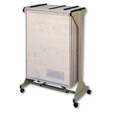 Load image into Gallery viewer, Safco® wholesale. SAFCO Mobile Plan Center Sheet Rack, 18 Hanging Clamps, 43.75w X 20.5d X 51h, Sand. HSD Wholesale: Janitorial Supplies, Breakroom Supplies, Office Supplies.